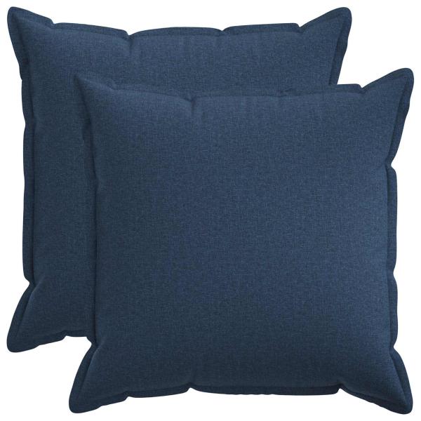 ARDEBO.de - Kissen 2 stk. HOUTEN Blau 60 x 60 cm Kunstleinen