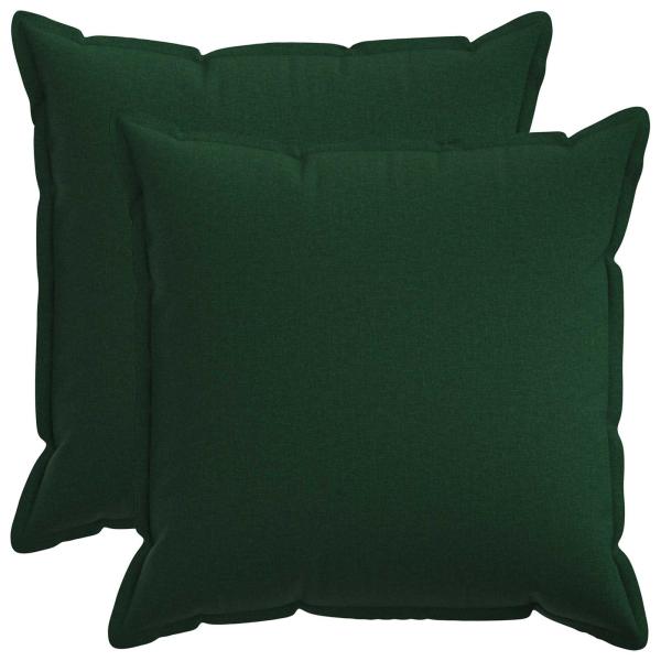 ARDEBO.de - Kissen 2 stk. HOUTEN Dunkelgrün 55 x 55 cm Kunstleinen