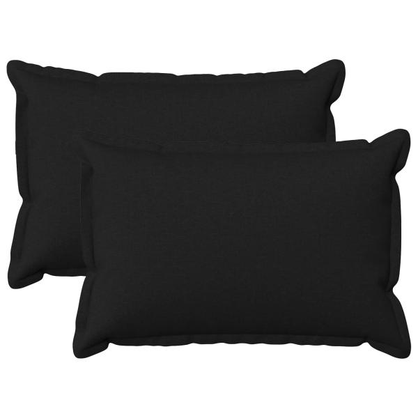 ARDEBO.de - Kissen mit Kissen HOUTEN 2 Stk. Schwarz Kunstleinen