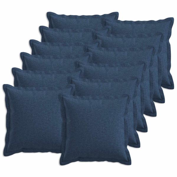 ARDEBO.de - Kissen 12 stk. HOUTEN Blau 45 x 45 cm Kunstleinen