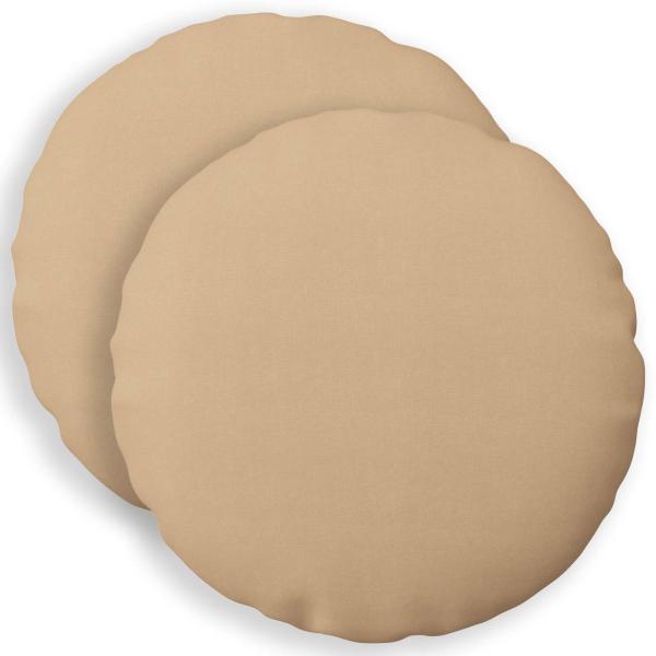 ARDEBO.de - Wurfkissen 2 stk. HEERLEN Creme Ø 50 cm Stoff