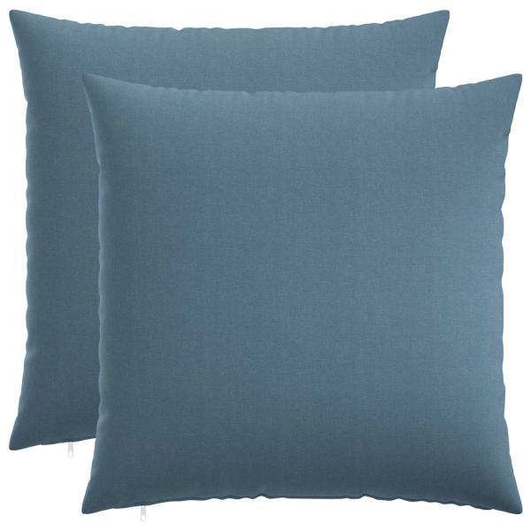 ARDEBO.de - Wurfkissen 2 stk. HEERLEN Jeans blau 55 x 55 cm Stoff