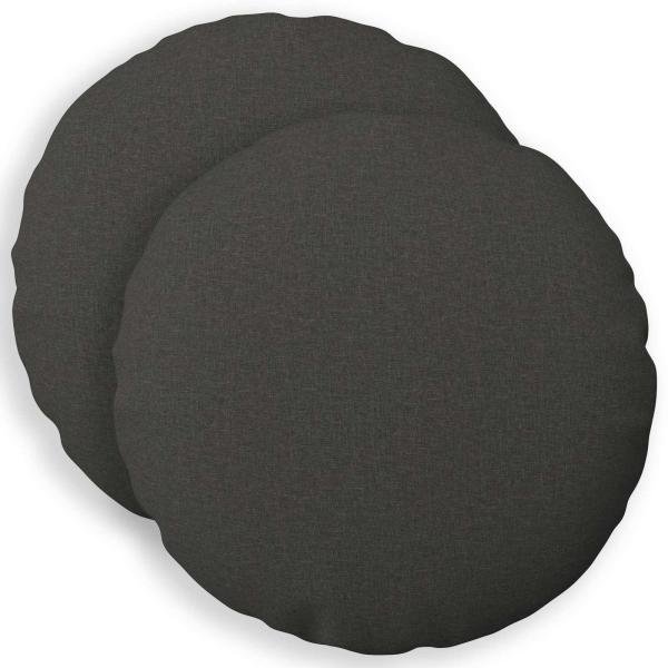 Wurfkissen 2 stk. HEERLEN Dunkelgrau Durchmesser 50 cm Stoff
