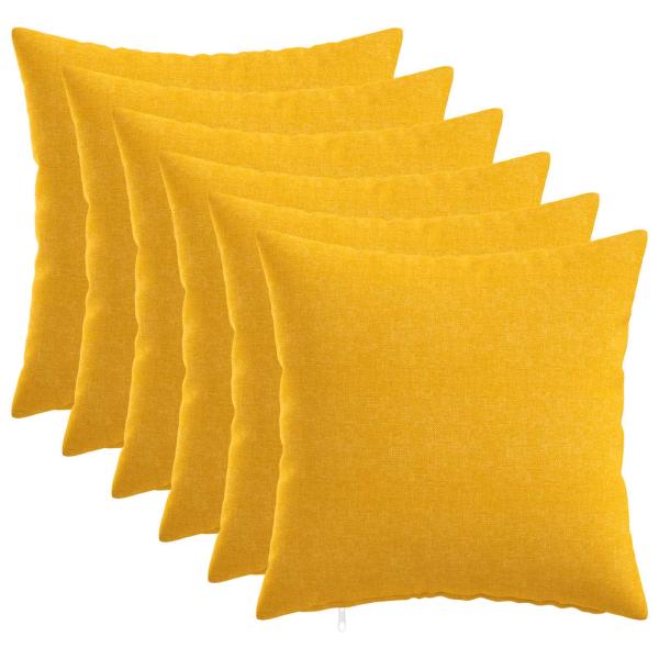 ARDEBO.de - Wurfkissen 6 stk. HEERLEN Helles Gelb 30 x 30 cm Stoff