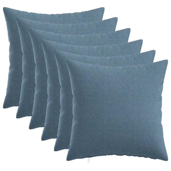 Wurfkissen 6 stk. HEERLEN Jeans blau 50 x 50 cm Stoff