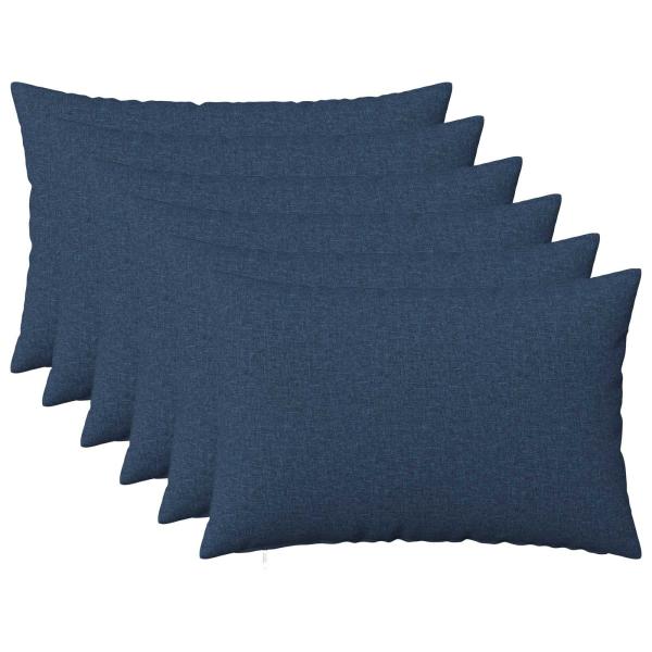 ARDEBO.de - Wurfkissen 6 stk. HEERLEN Blau 30 x 50 cm Stoff