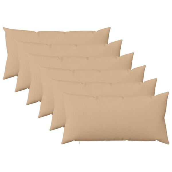 ARDEBO.de - Wurfkissen 6 stk. HEERLEN Creme 40 x 70 cm Stoff