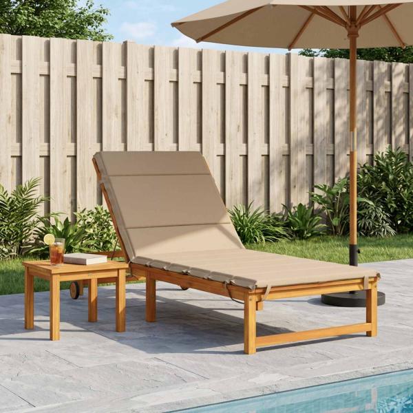 ARDEBO.de - Sonnenliege Kissen GEMERT 100 % Polyester Sand 200 x 70 x 3 cm