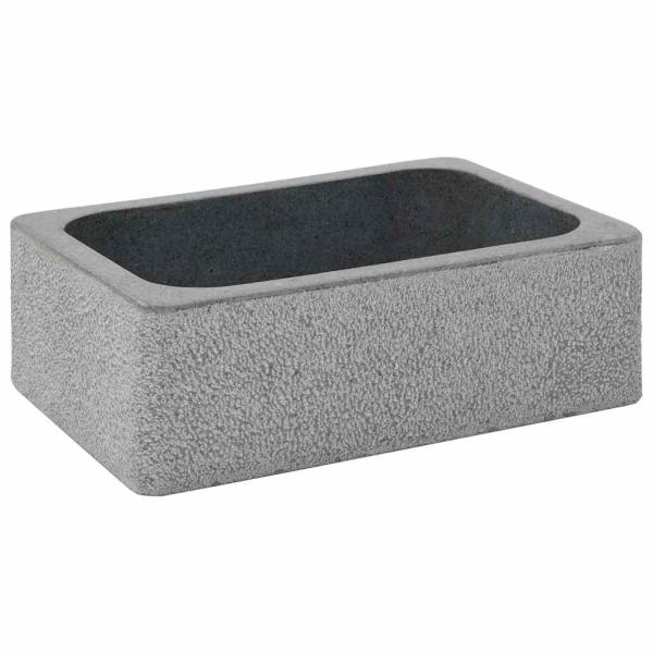 Waschbecken 45x30x15 cm Flussstein Schwarz