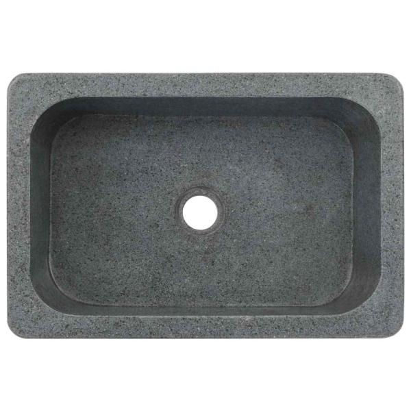 Waschbecken 45x30x15 cm Flussstein Schwarz