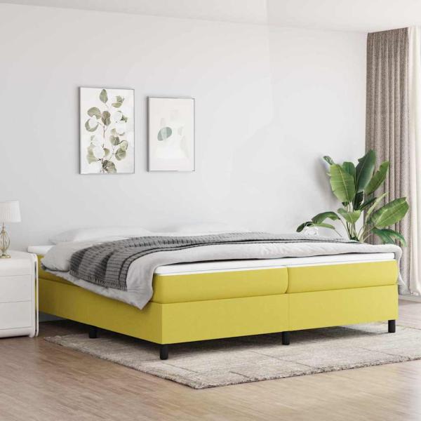 ARDEBO.de - Boxspringbettgestell Grün 200x200 cm Stoff