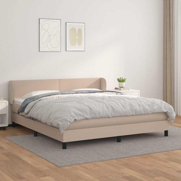 ARDEBO.de - Boxspringbett Matratze Cappuccino-Braun 160x200 cm Kunstleder