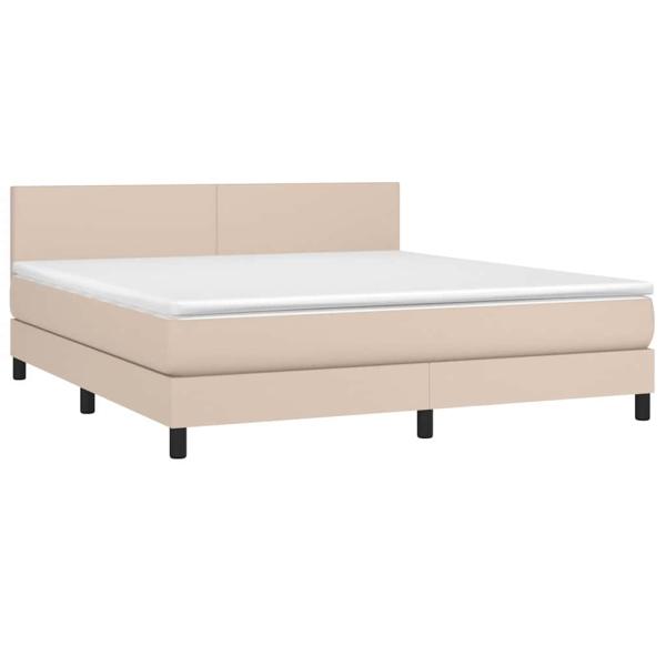 Boxspringbett mit Matratze & LED Cappuccino-Braun 160x200cm