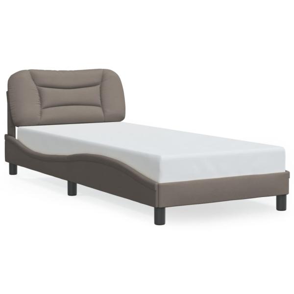 Bettgestell mit LED ohne Matratze "Hvar" Taupe 80x200 cm Stoff