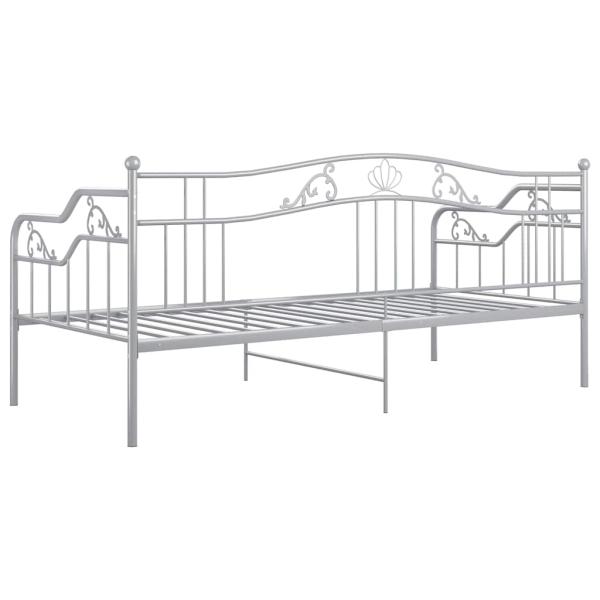 Schlafsofa Bettgestell Grau Metall 90x200 cm