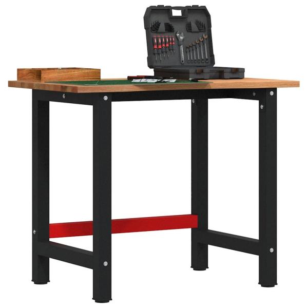 ARDEBO.de - Werkbank Hellbraun 100x60x81,5 cm Massivholz Eiche