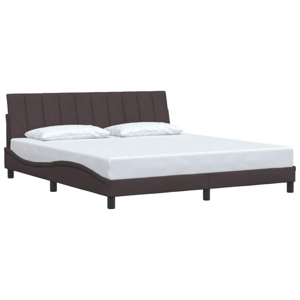 Bettgestell ohne Matratze "Hanko" Dunkelbraun 180x200 cm Stoff