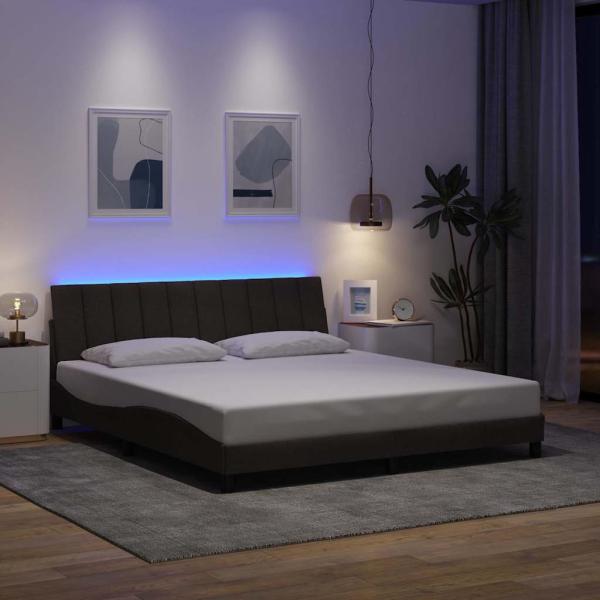 Bettgestell ohne Matratze "Hanko" Dunkelbraun 180x200 cm Stoff