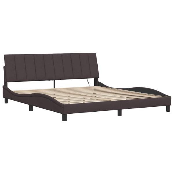 Bettgestell ohne Matratze "Hanko" Dunkelbraun 180x200 cm Stoff