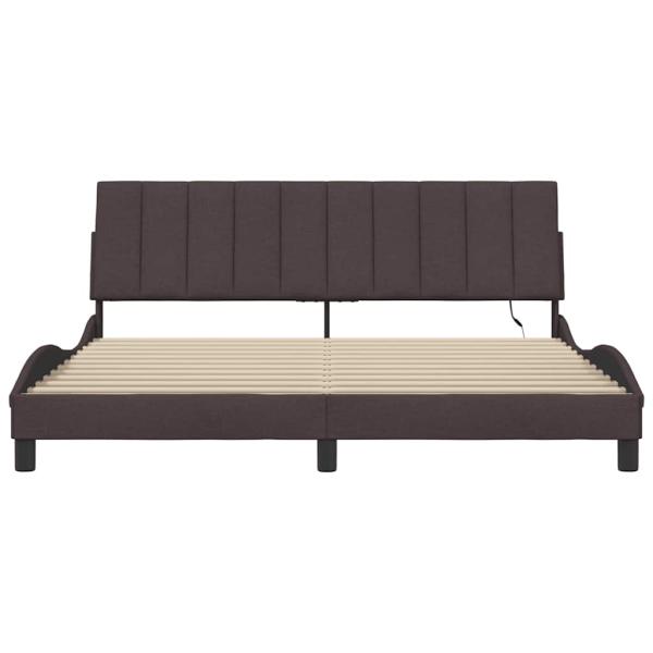 Bettgestell ohne Matratze "Hanko" Dunkelbraun 180x200 cm Stoff