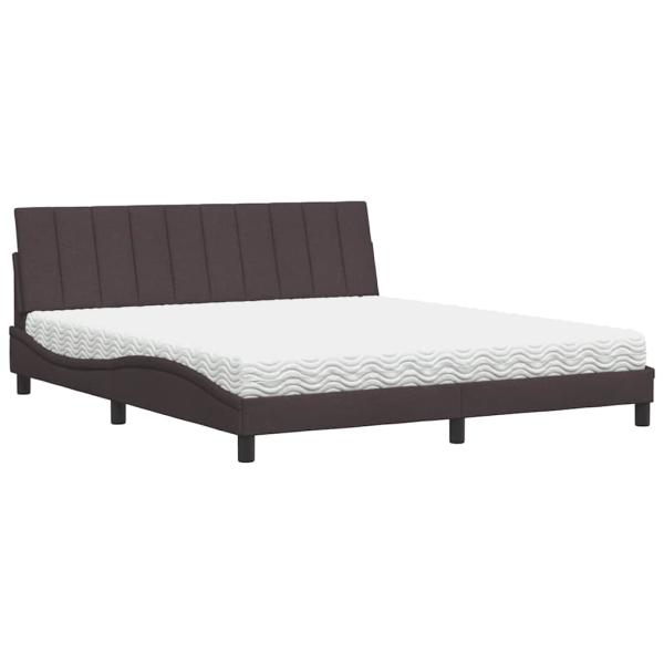 Bett mit Matratze "Hanko" Dunkelbraun 180x200 cm Stoff