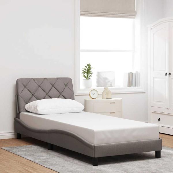 ARDEBO.de - Bettgestell ohne Matratze Taupe 80x200 cm Stoff