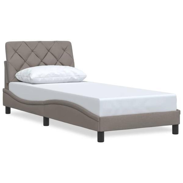 Bettgestell ohne Matratze Taupe 90x200 cm Stoff