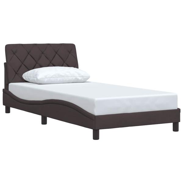 Bettgestell ohne Matratze Dunkelbraun 100x200 cm Stoff