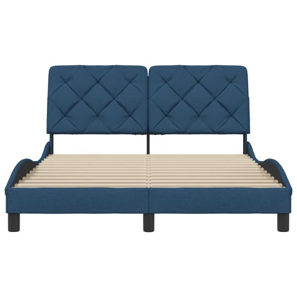 Bettgestell ohne Matratze Blau 120x200 cm Stoff