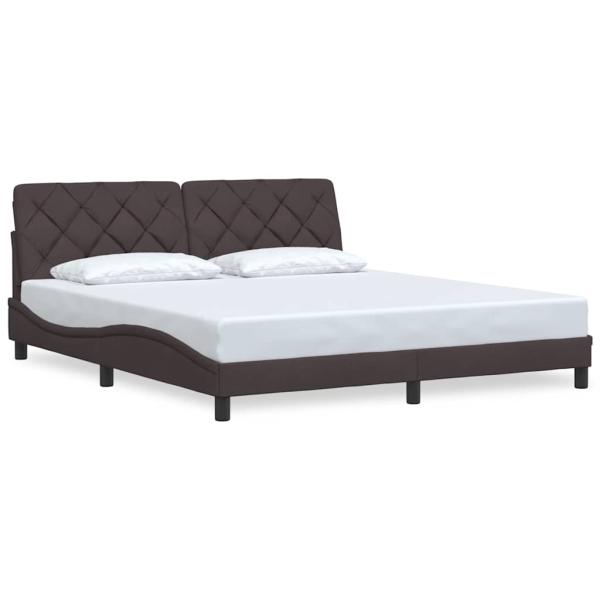 Bettgestell ohne Matratze Dunkelbraun 180x200 cm Stoff