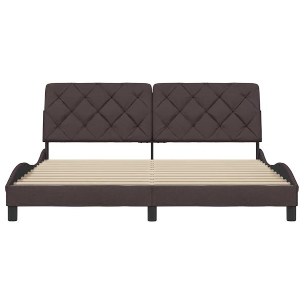 Bettgestell ohne Matratze Dunkelbraun 180x200 cm Stoff