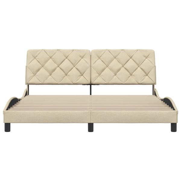 Bettgestell ohne Matratze Creme 180x200 cm Stoff