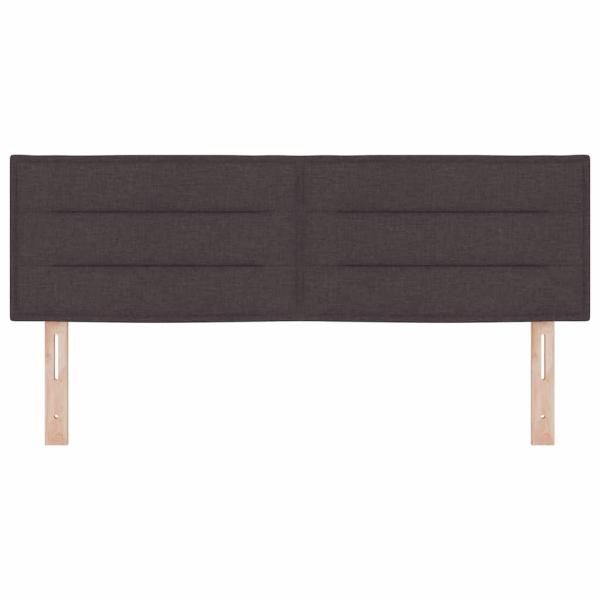 LED Kopfteil mit LED-Lichtleisten Dunkelbraun 160 cm Stoff
