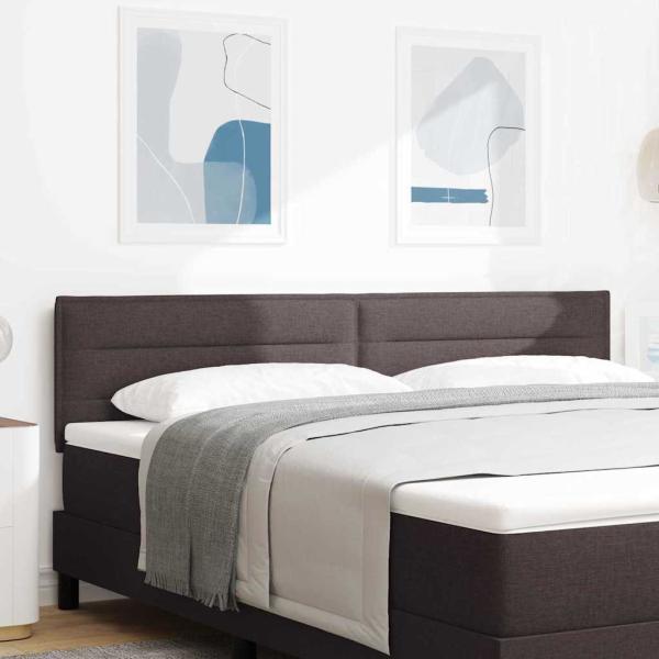 ARDEBO.de - LED Kopfteil mit LED-Lichtleisten Dunkelbraun 180 cm Stoff