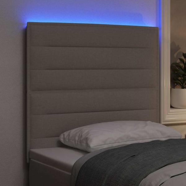 LED Kopfteil Taupe Stoff