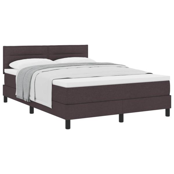 Boxspringbett mit Kopfteil Dunkelbraun 140 x 200 cm Stoff