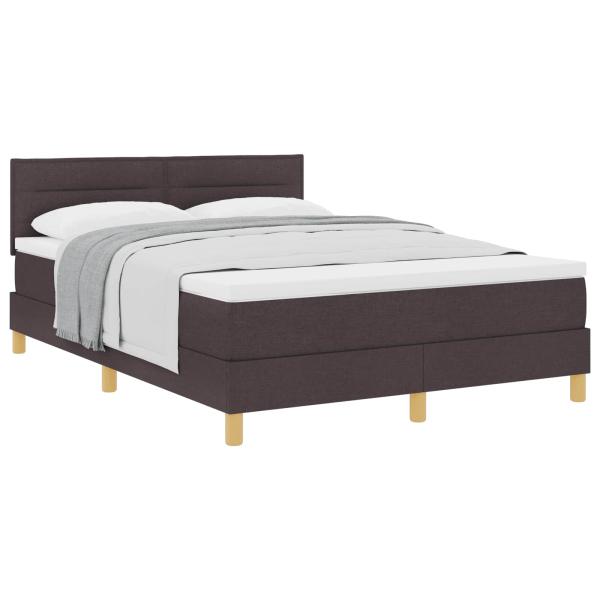 Boxspringbett mit Kissen Dunkelbraun 140 x 200 cm Stoff