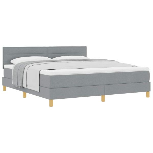 Boxspringbett mit Kissen Hellgrau 180 x 200 cm Stoff