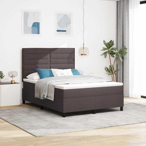 ARDEBO.de - Boxspringbett mit Matratze Dunkelbraun 160 x 200 cm Stoff