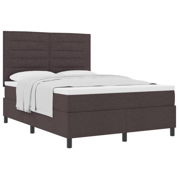 Boxspringbett mit Matratze Dunkelbraun 160 x 200 cm Stoff