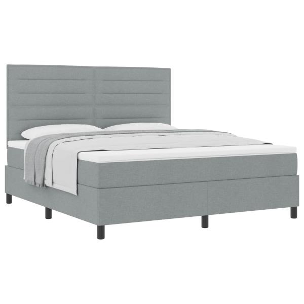 Boxspringbett mit Matratze Hellgrau 180 x 200 cm Stoff