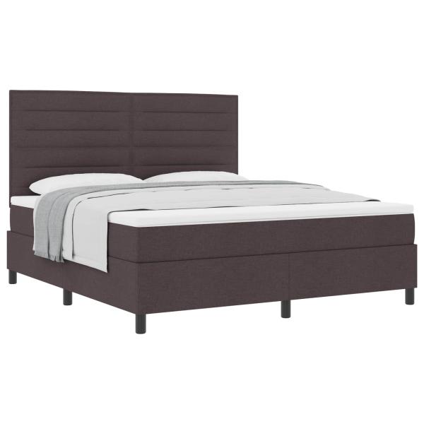 Boxspringbett mit Matratze Dunkelbraun 180 x 200 cm Stoff