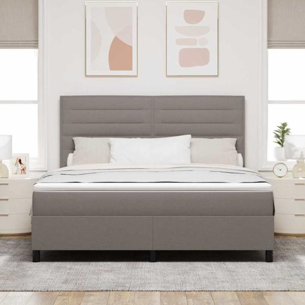 Boxspringbett mit Kopfteil Taupe 180 x 200 cm Stoff