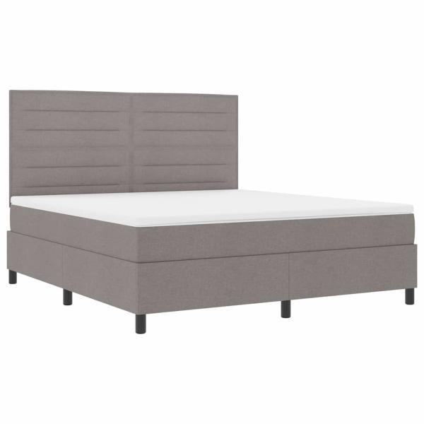 Boxspringbett mit Kopfteil Taupe 180 x 200 cm Stoff