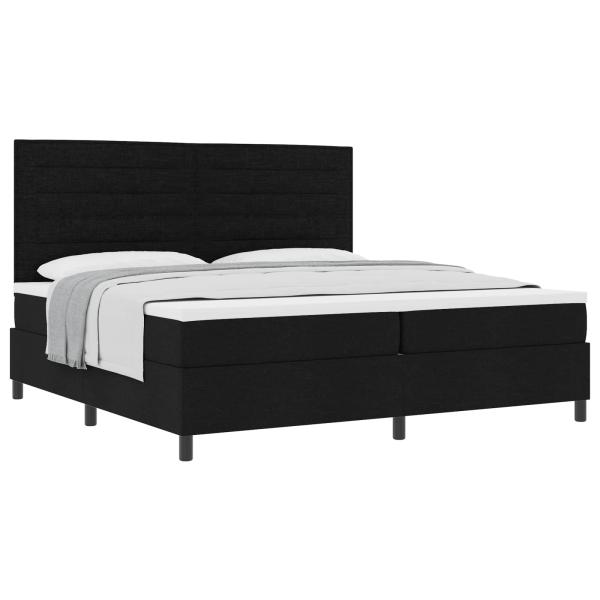 Boxspringbett mit Matratze Schwarz 200 x 200 cm Stoff