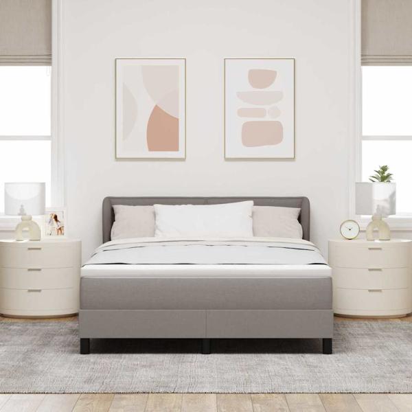 Boxspringbett mit Kopfteil Taupe 160 x 200 cm Stoff