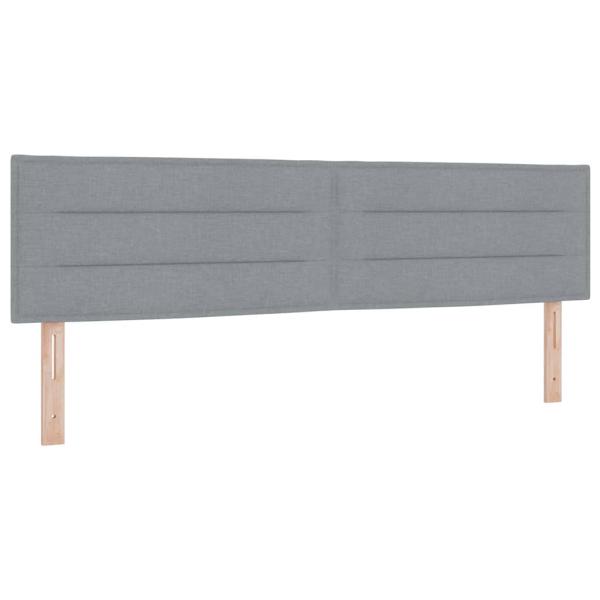 Boxspringbett mit Kopfteil Hellgrau 180 x 200 cm Stoff