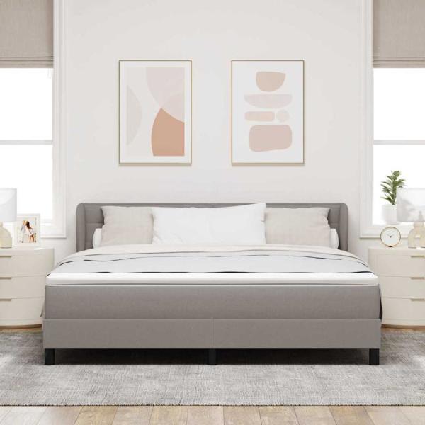 Boxspringbett mit Kopfteil Taupe 180 x 200 cm Stoff