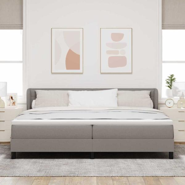 Boxspringbett mit Kopfteil Taupe 200 x 200 cm Stoff