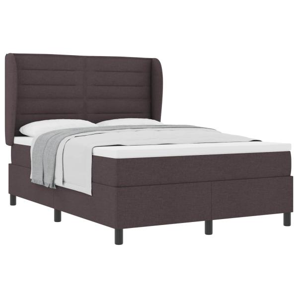 Boxspringbett mit Matratze Dunkelbraun 140 x 190 cm Stoff